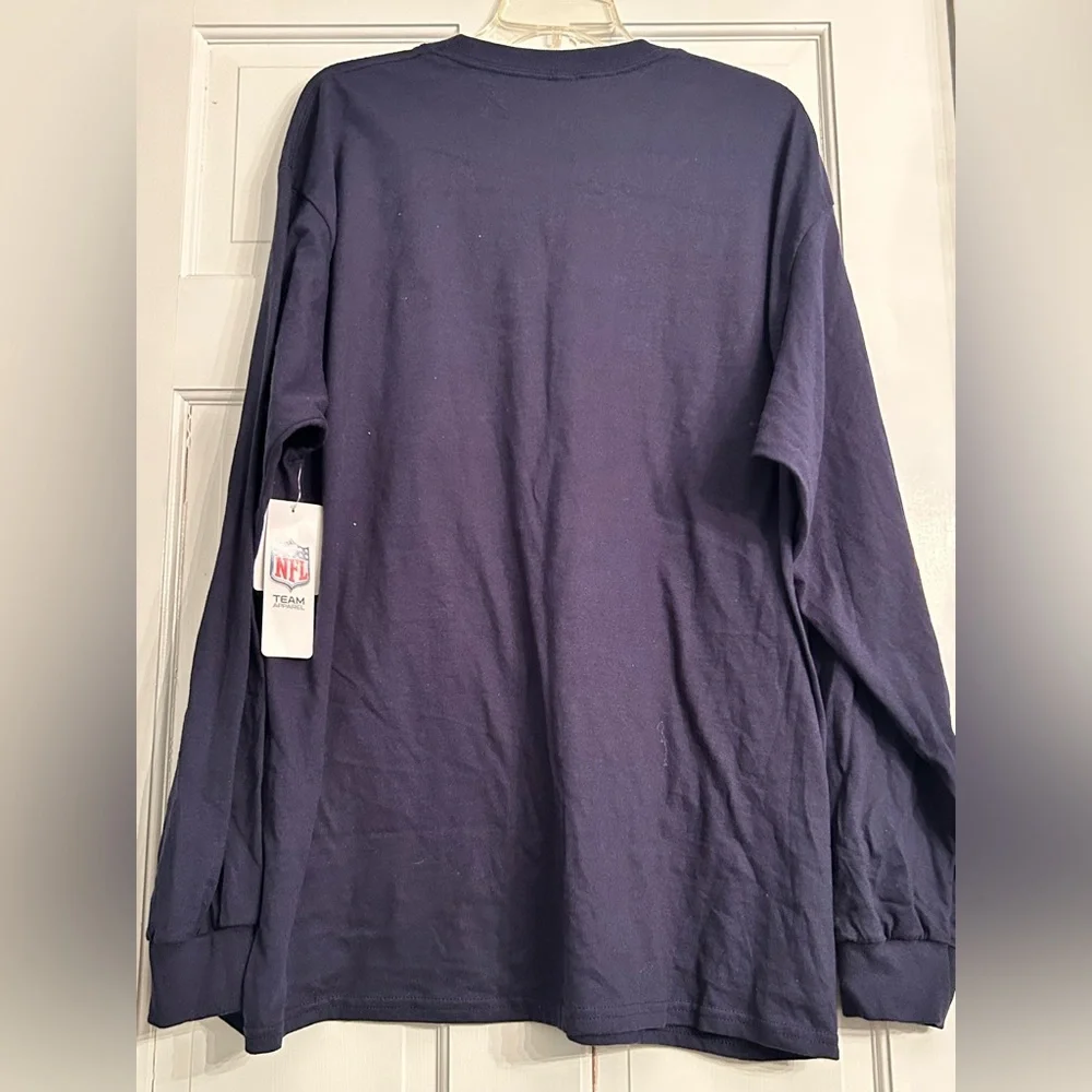 NFL Patriots Navy Crewneck Long Sleeve Shirt